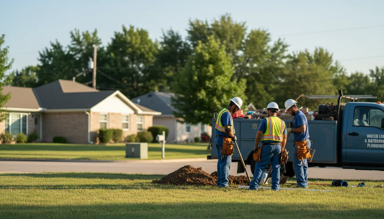 Residential water line and bathroom plumbing service in Danville, KS